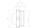 Brass M16x1.5 to M12x1.5 with 18 Millimeter (mm) Wrench Size Reduction Flange