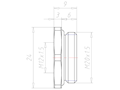 Brass M20x1.5 to M12x1.5 with 24 Millimeter (mm) Wrench Size Reduction Flange