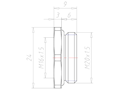 Brass M20x1.5 to M16x1.5 with 24 Millimeter (mm) Wrench Size Reduction Flange