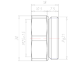 Brass PG21 to M25x1.5 Reduction Flange Adapter