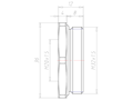 Brass M32x1.5 to M20x1.5 with 36 Millimeter (mm) Wrench Size Reduction Flange