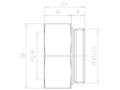 Brass M32x1.5 to PG21 Reduction Flange Adapter