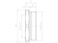 Brass M32x1.5 to M25x1.5 with 36 Millimeter (mm) Wrench Size Reduction Flange