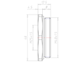 Brass M40x1.5 to M25x1.5 with 46 Millimeter (mm) Wrench Size Reduction Flange