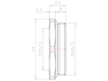 Brass M40x1.5 to M32x1.5 with 46 Millimeter (mm) Wrench Size Reduction Flange