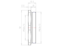 Brass M63x1.5 to M50x1.5 with 70 Millimeter (mm) Wrench Size Reduction Flange