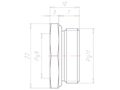Brass PG11 to PG 9 with 22 Millimeter (mm) Wrench Size Reduction Flange