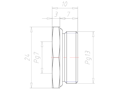 Brass PG13 to PG 7 with 24 Millimeter (mm) Wrench Size Reduction Flange