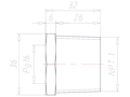 Brass NPT 1 Inch (in) to PG16 Reduction Flange Adapter
