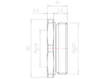 Brass PG21 to PG13 with 32 Millimeter (mm) Wrench Size Reduction Flange