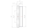 Brass PG36 to PG21 with 50 Millimeter (mm) Wrench Size Reduction Flange