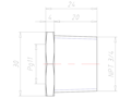 Brass NPT 3/4 Inch (in) to PG11 Reduction Flange Adapter