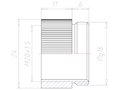 Brass PG16 to M20x1.5 Round Reduction Adapter