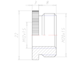 Brass M20x1.5 to M12x1.5 Round Design Reduction