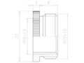 Brass M20x1.5 to M16x1.5 Round Design Reduction
