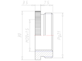 Brass PG21 to M20x1.5 Round Reduction Adapter
