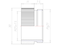 Brass PG21 to M25x1.5 Round Reduction Adapter