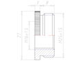 Brass M25x1.5 to M16x1.5 Round Design Reduction