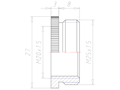 Brass M25x1.5 to M20x1.5 Round Design Reduction