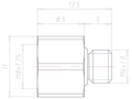 Brass M6x1.0 to M8x1.25 Extension