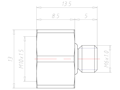 Brass M6x1.0 to M10x1.5 Extension