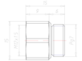Brass PG 7 to M12x1.5 for 15 Millimeter (mm) Wrench Extension Adapter