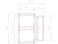 Brass PG 9 to M16x1.5 for 18 Millimeter (mm) Wrench Extension Adapter