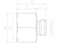 Brass M10x1.5 to PG 9 Extension Adapter