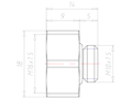 Brass M10x1.5 to M16x1.5 Extension