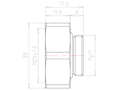 Brass PG11 to M25x1.5 for 30 Millimeter (mm) Wrench Extension Adapter