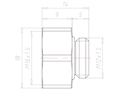 Brass M12x1.5 to M16x1.5 Extension