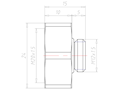 Brass M12x1.5 to M20x1.5 Extension