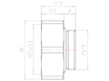 Brass PG13 to M25x1.5 for 30 Millimeter (mm) Wrench Extension Adapter