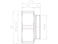 Brass PG16 to M25x1.5 for 30 Millimeter (mm) Wrench Extension Adapter