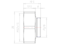 Brass PG16 to M32x1.5 for 36 Millimeter (mm) Wrench Extension Adapter