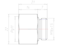Brass M16x1.5 to PG11 Extension Adapter