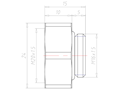 Brass M16x1.5 to M20x1.5 for 24 Millimeter (mm) Wrench Extension