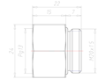 Brass M20x1.5 to PG13 Extension Adapter