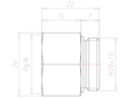 Brass M20x1.5 to PG16 Extension Adapter
