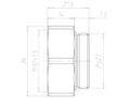Brass PG21 to M32x1.5 for 36 Millimeter (mm) Wrench Extension Adapter