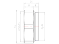 Brass PG36 to M50x1.5 for 55 Millimeter (mm) Wrench Extension Adapter