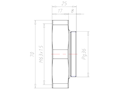 Brass PG36 to M63x1.5 for 70 Millimeter (mm) Wrench Extension Adapter