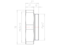 Brass PG42 to M63x1.5 for 70 Millimeter (mm) Wrench Extension Adapter