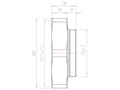 Brass PG42 to M75x1.5 for 80 Millimeter (mm) Wrench Extension Adapter