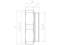 Brass PG48 to M63x1.5 for 70 Millimeter (mm) Wrench Extension Adapter