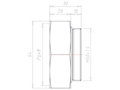 Brass M50x1.5 to PG48 Extension Adapter