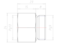 Brass PG 9 to PG13 Extension