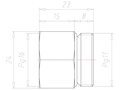 Brass PG11 to PG16 Extension