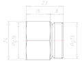 Brass PG13 to PG16 Extension