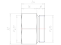 Brass PG16 to PG21 Extension